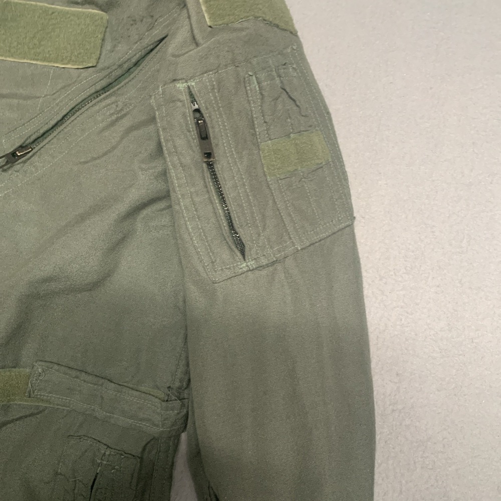 Military Flight Suit Flyer's Summer Coveralls Fire Resistant 42 Long Sage Green - Picture 10 of 16